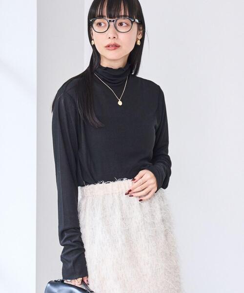 coen（コーエン）の「メローリブシアータートル（Tシャツ/カットソー・レディース・ブラック/コバルトブルー/オフホワイト・M/L）」の4枚目の写真