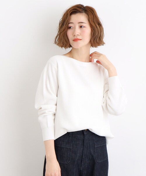 grove（グローブ）の「◆ハイツイストコットン混ボートネックプルオーバー（ニット/セーター・レディース・オフホワイト/ブルー/ホワイト系5・01/02/03/04/05）」の16枚目の写真