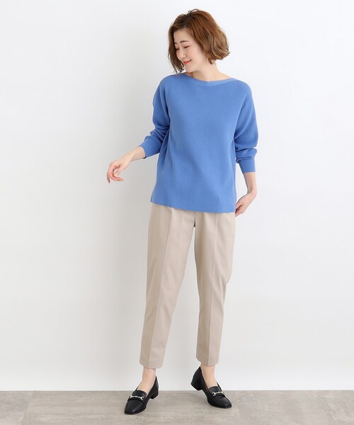 grove（グローブ）の「◆ハイツイストコットン混ボートネックプルオーバー（ニット/セーター・レディース・オフホワイト/ブルー/ホワイト系5・01/02/03/04/05）」の7枚目の写真