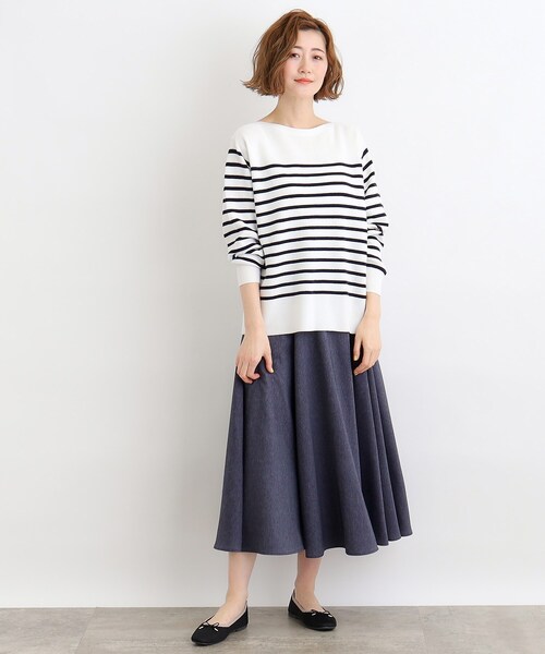 grove（グローブ）の「◆ハイツイストコットン混ボートネックプルオーバー（ニット/セーター・レディース・オフホワイト/ブルー/ホワイト系5・01/02/03/04/05）」の11枚目の写真