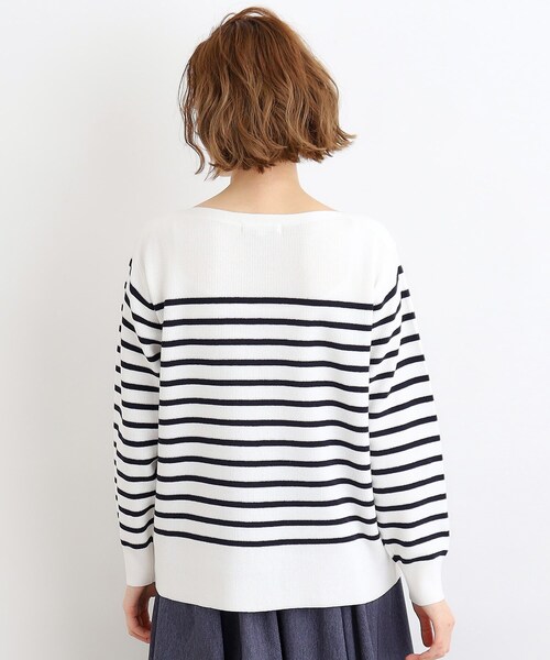 grove（グローブ）の「◆ハイツイストコットン混ボートネックプルオーバー（ニット/セーター・レディース・オフホワイト/ブルー/ホワイト系5・01/02/03/04/05）」の22枚目の写真