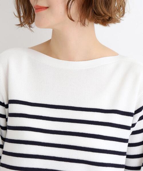 grove（グローブ）の「◆ハイツイストコットン混ボートネックプルオーバー（ニット/セーター・レディース・オフホワイト/ブルー/ホワイト系5・01/02/03/04/05）」の15枚目の写真