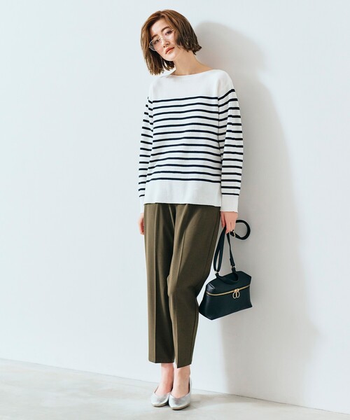 grove（グローブ）の「◆ハイツイストコットン混ボートネックプルオーバー（ニット/セーター・レディース・オフホワイト/ブルー/ホワイト系5・01/02/03/04/05）」の21枚目の写真