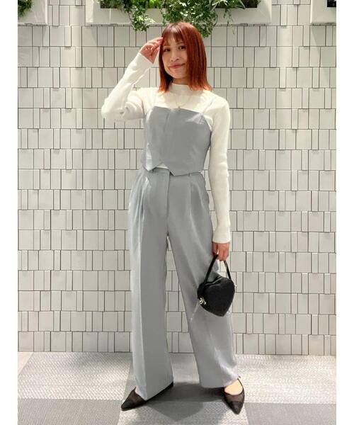 FREE'S MART(フリーズマート)の「気流染めフロントジップビスチェ(ベスト・レディース・ライトグリーン/グレー/ベージュ/ホワイト・FREE)」の8枚目の写真