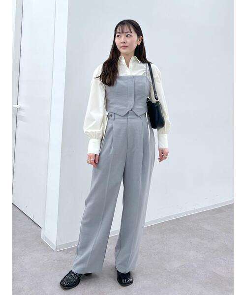 FREE'S MART(フリーズマート)の「気流染めフロントジップビスチェ(ベスト・レディース・ライトグリーン/グレー/ベージュ/ホワイト・FREE)」の9枚目の写真