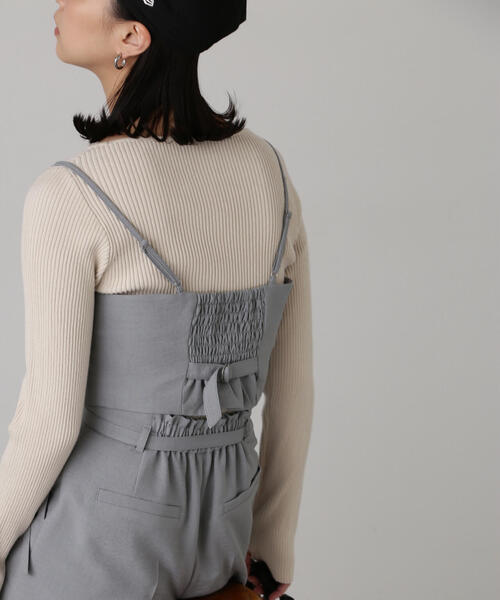 FREE'S MART(フリーズマート)の「気流染めフロントジップビスチェ(ベスト・レディース・ライトグリーン/グレー/ベージュ/ホワイト・FREE)」の12枚目の写真