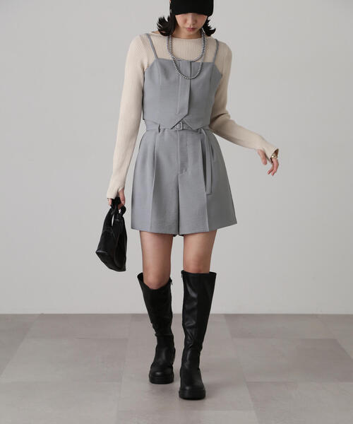 FREE'S MART(フリーズマート)の「気流染めフロントジップビスチェ(ベスト・レディース・ライトグリーン/グレー/ベージュ/ホワイト・FREE)」の14枚目の写真