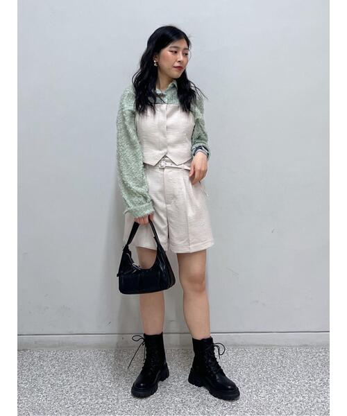 FREE'S MART(フリーズマート)の「気流染めフロントジップビスチェ(ベスト・レディース・ライトグリーン/グレー/ベージュ/ホワイト・FREE)」の21枚目の写真