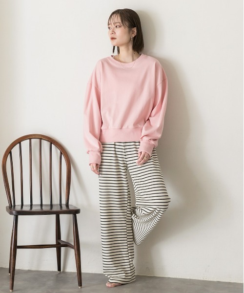 ad thie（アドティエ）の「リラックス ボーダーパンツ（その他パンツ・レディース・ブラック/アイボリー・FREE）」の9枚目の写真