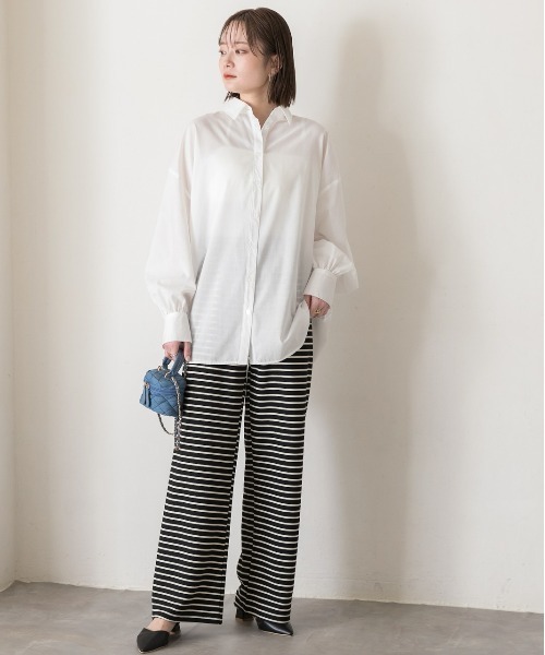 ad thie（アドティエ）の「リラックス ボーダーパンツ（その他パンツ・レディース・ブラック/アイボリー・FREE）」の5枚目の写真