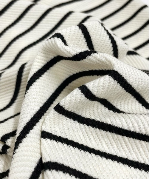 ad thie（アドティエ）の「リラックス ボーダーパンツ（その他パンツ・レディース・ブラック/アイボリー・FREE）」の14枚目の写真