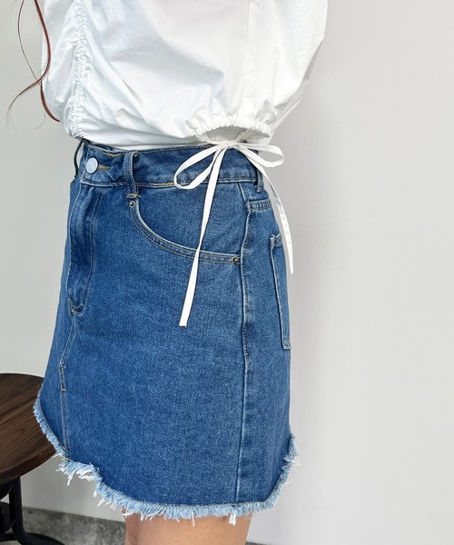 ANAP（アナップ）の「フロントスリットデニムミニスカート（デニムスカート・レディース・ブルー/ブラック・S/M）」の22枚目の写真