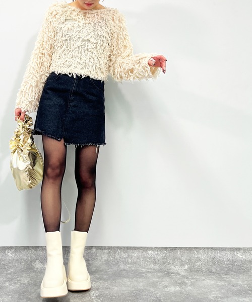 ANAP（アナップ）の「フロントスリットデニムミニスカート（デニムスカート・レディース・ブルー/ブラック・S/M）」の16枚目の写真