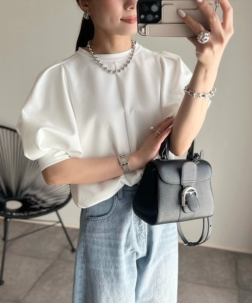 Emma Taylor（エマテイラー）の「【着ごこちシリーズ】ボリュームスリーブプルオーバー（Tシャツ/カットソー・レディース・サックスブルー/ブラック/ライトグレー/ホワイト/ピンク・FREE）」の21枚目の写真