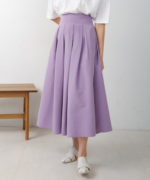 Bou Jeloud（ブージュルード）の「ソフトグログランタックフレアスカート（スカート・レディース・ブラック/ラベンダー・38）」の10枚目の写真