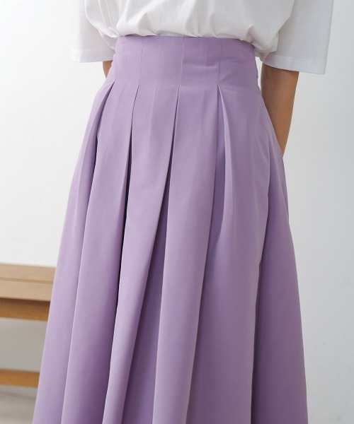 Bou Jeloud（ブージュルード）の「ソフトグログランタックフレアスカート（スカート・レディース・ブラック/ラベンダー・38）」の8枚目の写真