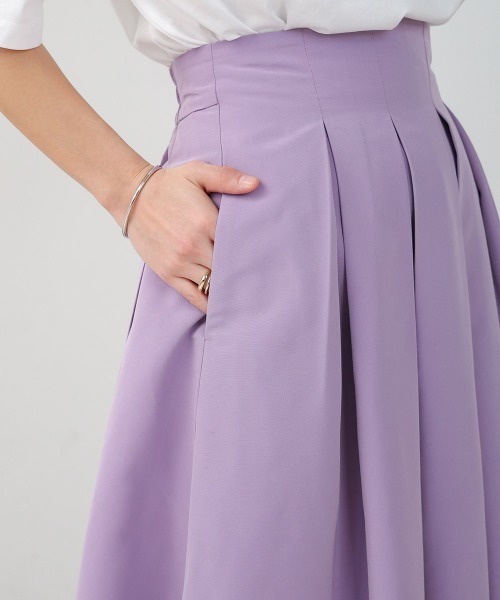 Bou Jeloud（ブージュルード）の「ソフトグログランタックフレアスカート（スカート・レディース・ブラック/ラベンダー・38）」の9枚目の写真