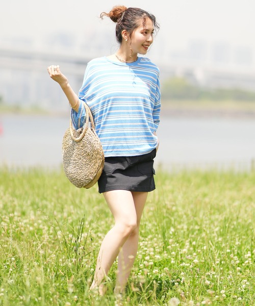 BILLABONG(ビラボン)の「BILLABONG/ビラボン クロップド丈 ボーダーTシャツ BE01C-205(Tシャツ/カットソー・レディース・ブルー系その他2/ブルー系その他/オレンジ系その他・M)」の19枚目の写真