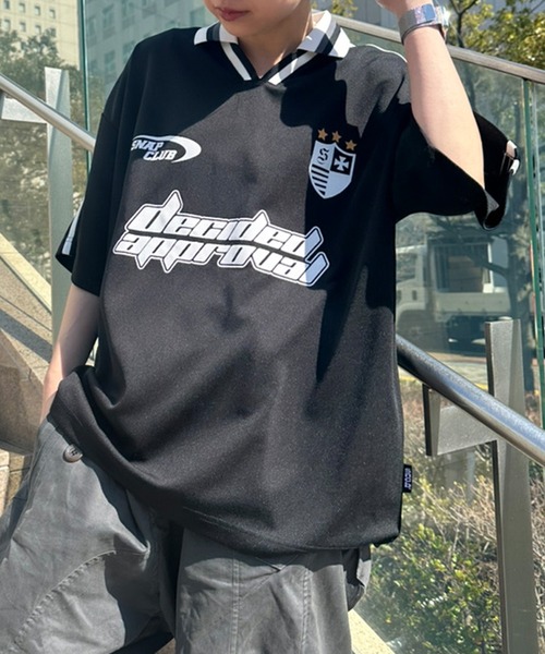 Snap club】サイドライン半袖ゲームシャツ（Tシャツ/カットソー