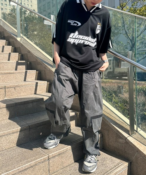 メンズ Tシャツ サイドライン ゲームシャツ サッカーシャツa0924 Revo. tシャツ オーバーサイズ サイドライン ゲームシャツ