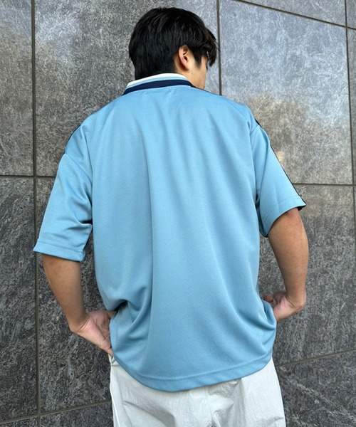 Snap club（スナップクラブ）の「【Snap club】サイドライン半袖ゲームシャツ（Tシャツ/カットソー・レディース・ブラック/グレイッシュブルー/アイボリー/ネイビー・M/L）」の6枚目の写真