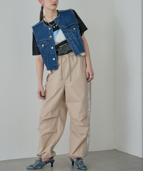 CREOLME（クレオルム）の「(CREOLME)サイドラインナイロンパンツ