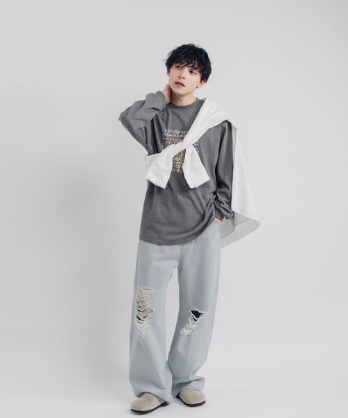 MUHET(ミュエータ)の「ロゴプリントロンT(Tシャツ/カットソー・レディース・オフホワイト/チャコールグレー・MEDIUM/X-LARGE)」の10枚目の写真