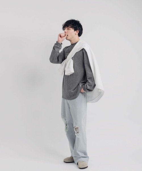 MUHET(ミュエータ)の「ロゴプリントロンT(Tシャツ/カットソー・レディース・オフホワイト/チャコールグレー・MEDIUM/X-LARGE)」の11枚目の写真