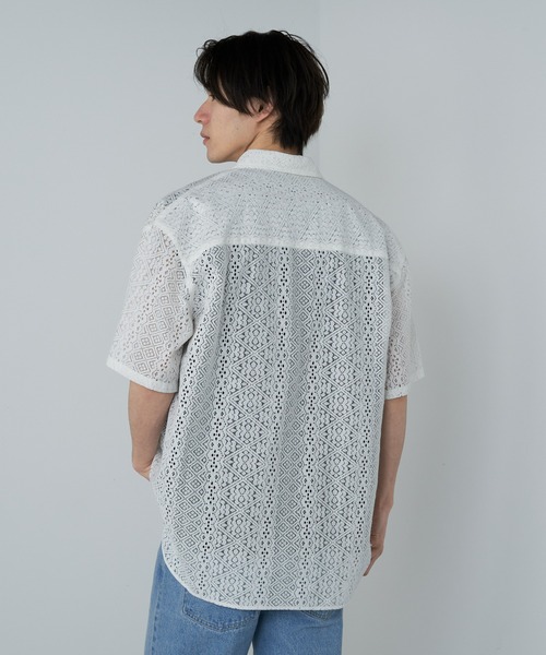COLONY 2139（コロニートゥーワンスリーナイン）の「レース半袖シャツ（シャツ/ブラウス・メンズ・ホワイト/ブラック・MEDIUM/LARGE）」の10枚目の写真