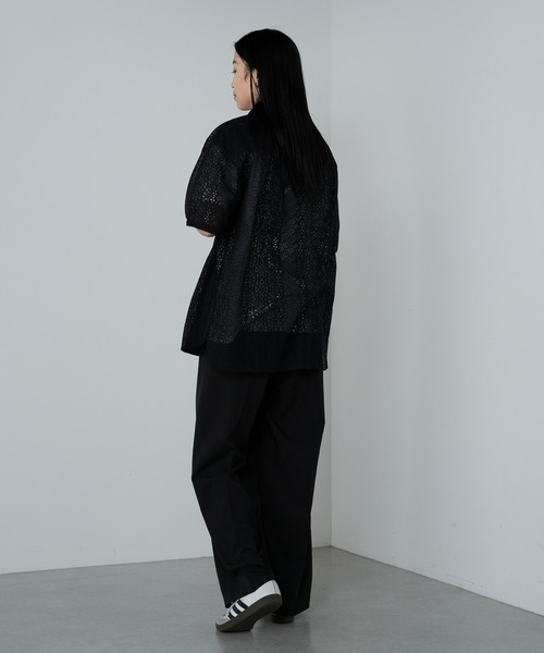 COLONY 2139（コロニートゥーワンスリーナイン）の「レース半袖シャツ（シャツ/ブラウス・メンズ・ホワイト/ブラック・MEDIUM/LARGE）」の19枚目の写真