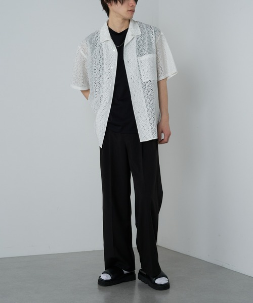 COLONY 2139（コロニートゥーワンスリーナイン）の「レース半袖シャツ（シャツ/ブラウス・メンズ・ホワイト/ブラック・MEDIUM/LARGE）」の21枚目の写真