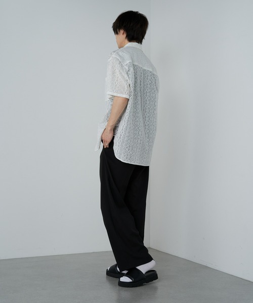 COLONY 2139（コロニートゥーワンスリーナイン）の「レース半袖シャツ（シャツ/ブラウス・メンズ・ホワイト/ブラック・MEDIUM/LARGE）」の22枚目の写真