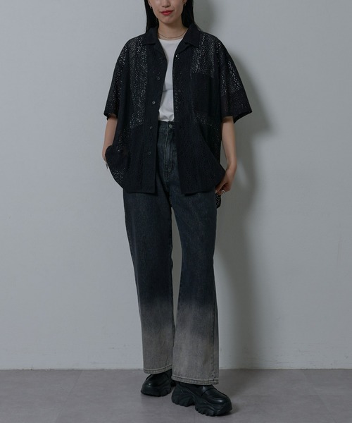 COLONY 2139（コロニートゥーワンスリーナイン）の「レース半袖シャツ（シャツ/ブラウス・メンズ・ホワイト/ブラック・MEDIUM/LARGE）」の13枚目の写真