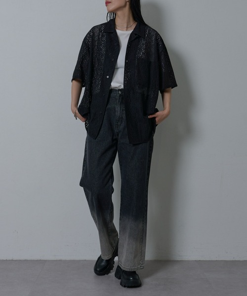 COLONY 2139（コロニートゥーワンスリーナイン）の「レース半袖シャツ（シャツ/ブラウス・メンズ・ホワイト/ブラック・MEDIUM/LARGE）」の14枚目の写真