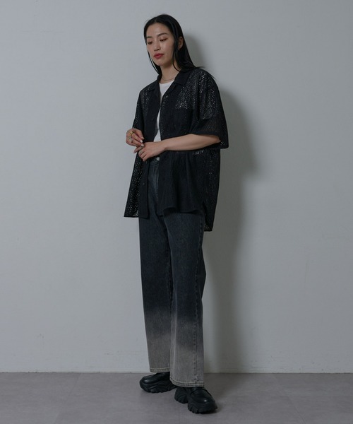 COLONY 2139（コロニートゥーワンスリーナイン）の「レース半袖シャツ（シャツ/ブラウス・メンズ・ホワイト/ブラック・MEDIUM/LARGE）」の15枚目の写真