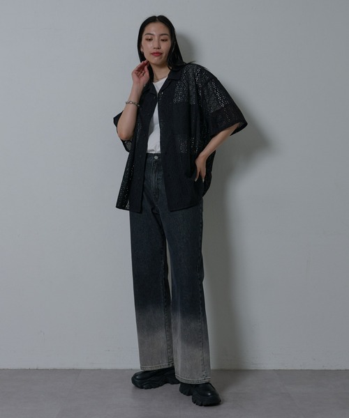 COLONY 2139（コロニートゥーワンスリーナイン）の「レース半袖シャツ（シャツ/ブラウス・メンズ・ホワイト/ブラック・MEDIUM/LARGE）」の16枚目の写真