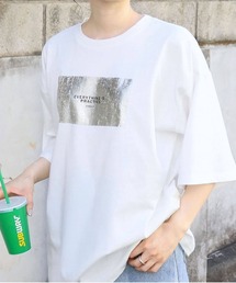 tiptop | 箔プリント半袖BIGTシャツ(Tシャツ/カットソー)