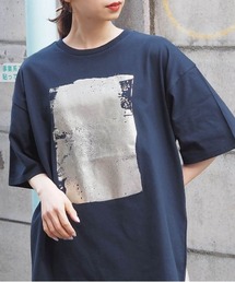 tiptop（ティップトップ）の「箔プリント半袖BIGTシャツ（Tシャツ/カットソー・レディース）」