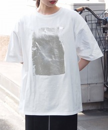箔プリント半袖BIGTシャツ