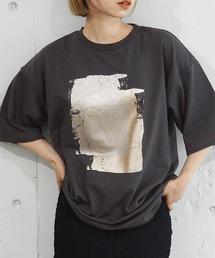 tiptop | 箔プリント半袖BIGTシャツ(Tシャツ/カットソー)