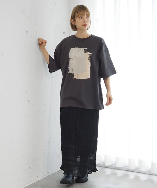 セール】箔プリント半袖BIGTシャツ（Tシャツ/カットソー