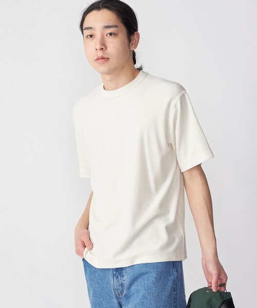 SHIPS(シップス)の「SHIPS:〈抗菌・防臭〉PLA ポリ乳酸 パイル クルーネック Tシャツ(Tシャツ/カットソー・メンズ・オフホワイト/ブラウン/ブラック・SMALL/X-LARGE/LARGE/MEDIUM)」の2枚目の写真