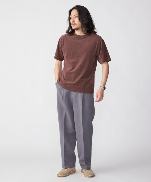 SHIPS(シップス)の「SHIPS:〈抗菌・防臭〉PLA ポリ乳酸 パイル クルーネック Tシャツ(Tシャツ/カットソー・メンズ・オフホワイト/ブラウン/ブラック・SMALL/X-LARGE/LARGE/MEDIUM)」の5枚目の写真