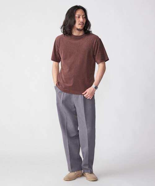 SHIPS(シップス)の「SHIPS:〈抗菌・防臭〉PLA ポリ乳酸 パイル クルーネック Tシャツ(Tシャツ/カットソー・メンズ・オフホワイト/ブラウン/ブラック・SMALL/X-LARGE/LARGE/MEDIUM)」の6枚目の写真