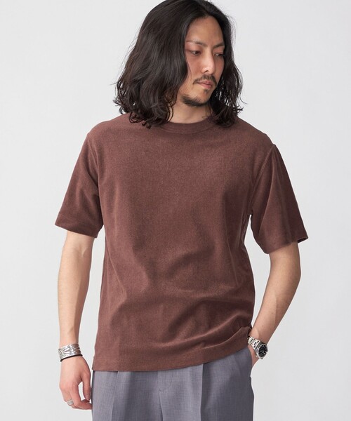 SHIPS(シップス)の「SHIPS:〈抗菌・防臭〉PLA ポリ乳酸 パイル クルーネック Tシャツ(Tシャツ/カットソー・メンズ・オフホワイト/ブラウン/ブラック・SMALL/X-LARGE/LARGE/MEDIUM)」の8枚目の写真