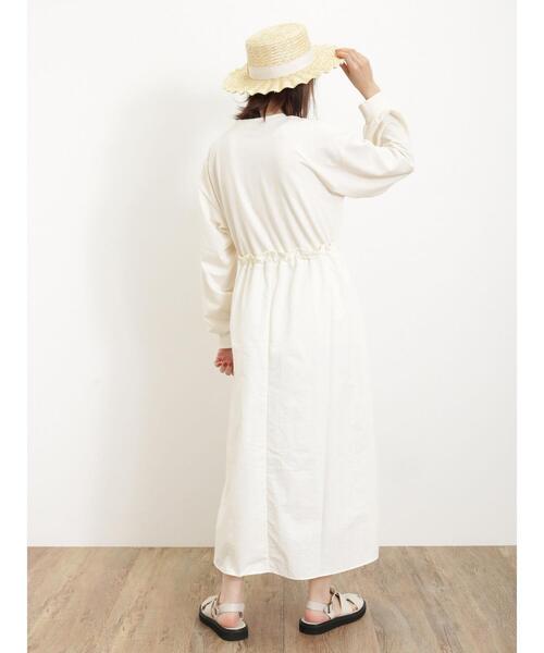 Samansa Mos2（サマンサ モスモス）の「◎ドッキング裏毛ワンピース（ワンピース・レディース・キナリ/カーキ/ブラック・F）」の8枚目の写真