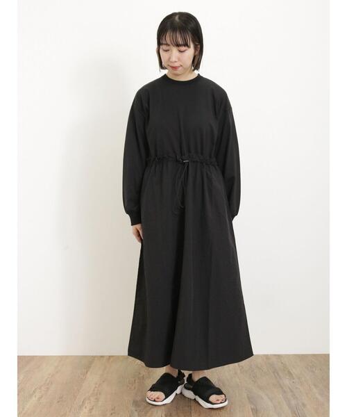 Samansa Mos2（サマンサ モスモス）の「◎ドッキング裏毛ワンピース（ワンピース・レディース・キナリ/カーキ/ブラック・F）」の10枚目の写真