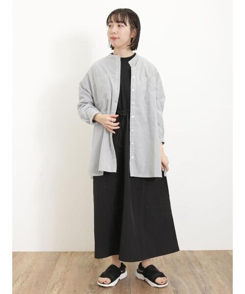 Samansa Mos2（サマンサ モスモス）の「◎ドッキング裏毛ワンピース（ワンピース・レディース・キナリ/カーキ/ブラック・F）」の11枚目の写真