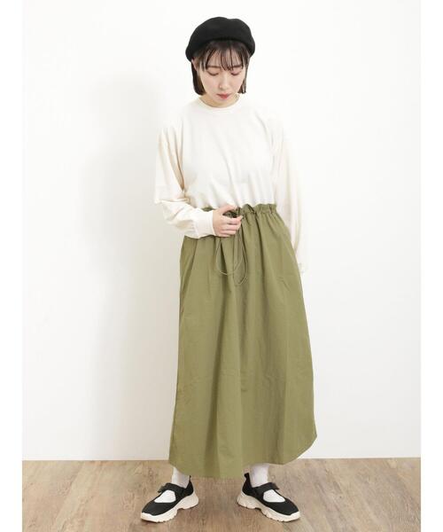 Samansa Mos2（サマンサ モスモス）の「◎ドッキング裏毛ワンピース（ワンピース・レディース・キナリ/カーキ/ブラック・F）」の15枚目の写真