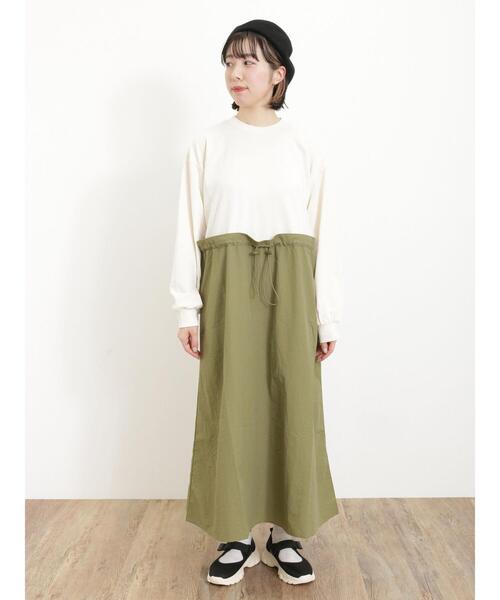 Samansa Mos2（サマンサ モスモス）の「◎ドッキング裏毛ワンピース（ワンピース・レディース・キナリ/カーキ/ブラック・F）」の16枚目の写真